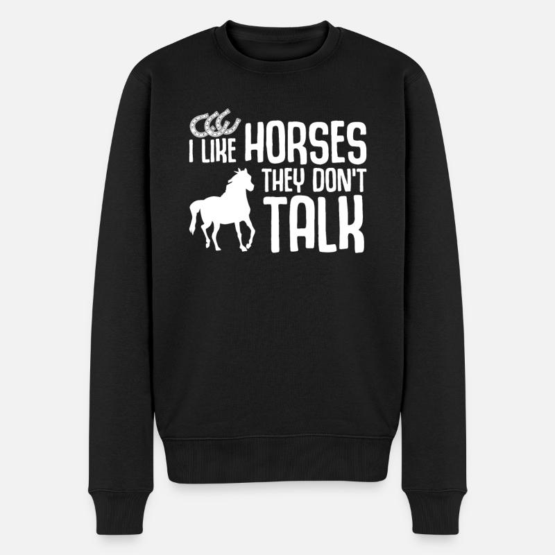 Chevaux Blague Équitation - Pull Premium bio Homme - noir