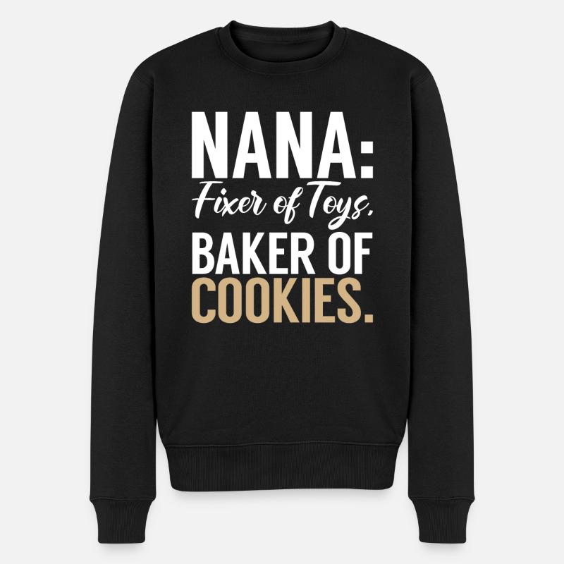 Nana Gifts - Männer Premium Bio Pullover - Schwarz