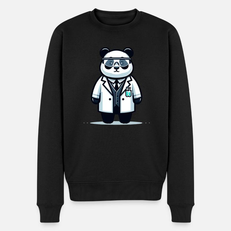 Scientifique panda mignon - Pull Premium bio Homme - noir