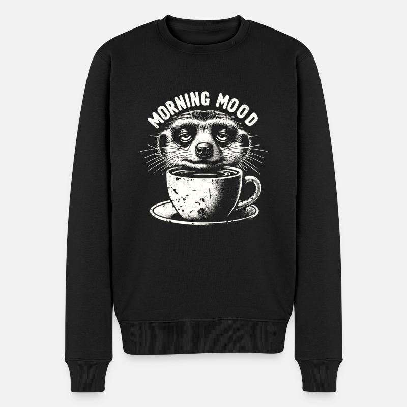 Erdmännchen Kaffee - Männer Premium Bio Pullover - Schwarz