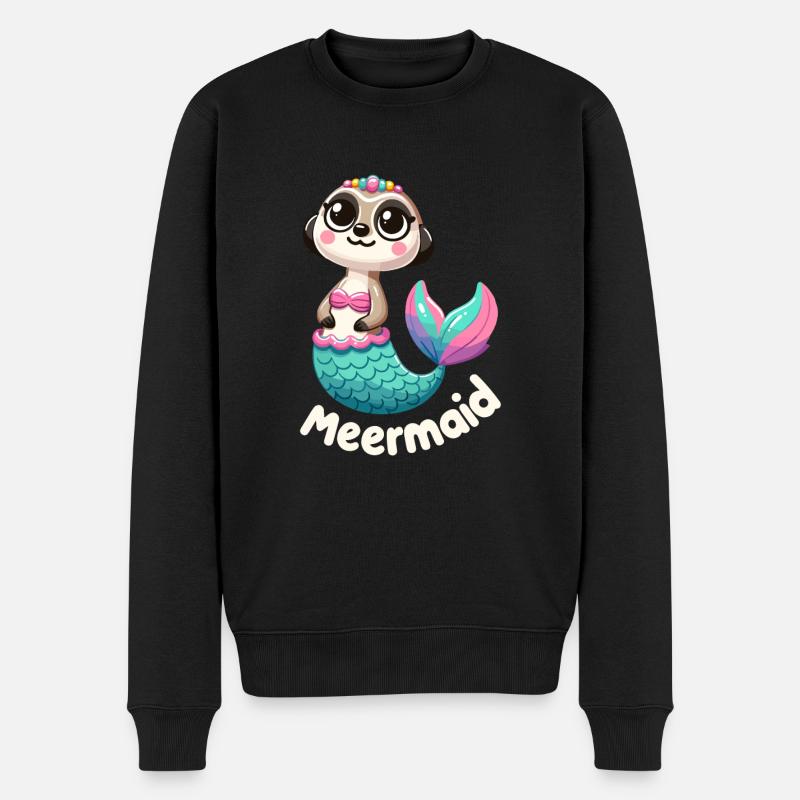 Suricate sirène fantaisie - Pull Premium bio Homme - noir