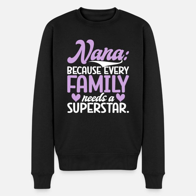 Nana Gifts - Männer Premium Bio Pullover - Schwarz