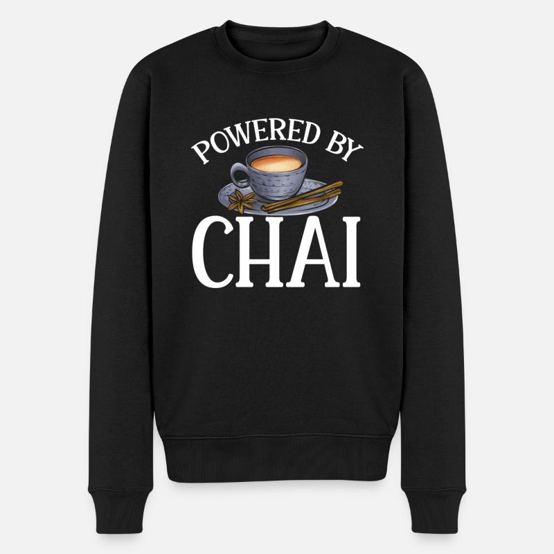 Chai Tee Masala Chai - Männer Premium Bio Pullover - Schwarz