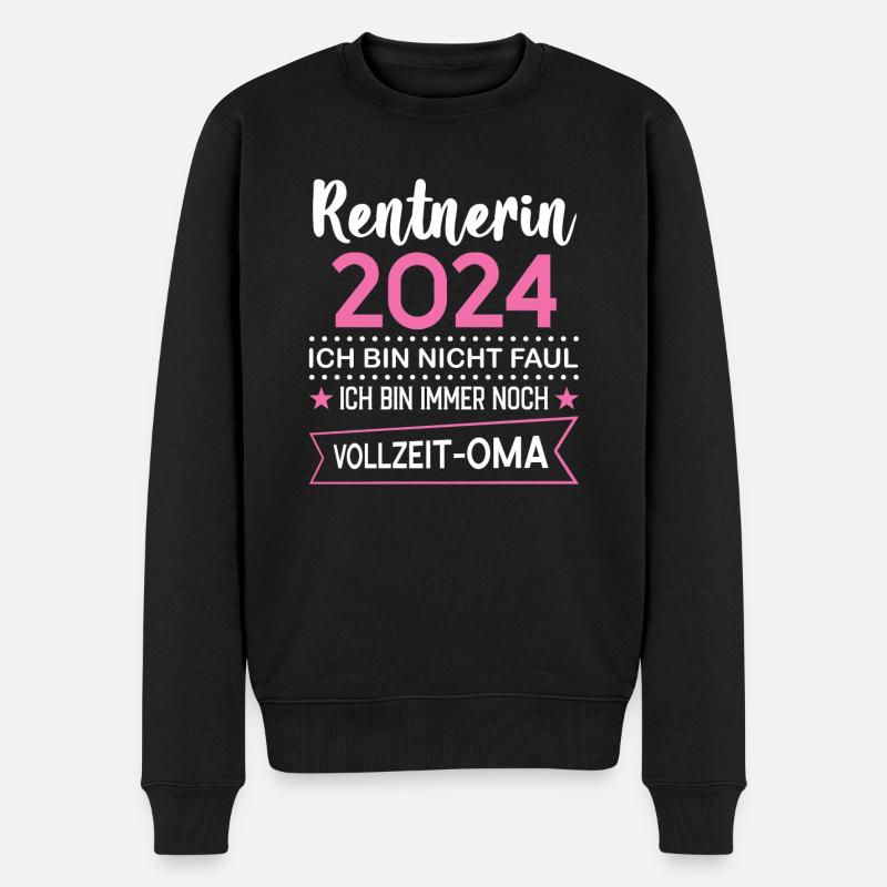 Rentnerin 2024 Oma Rentnerin Geschenk - Männer Premium Bio Pullover - Schwarz