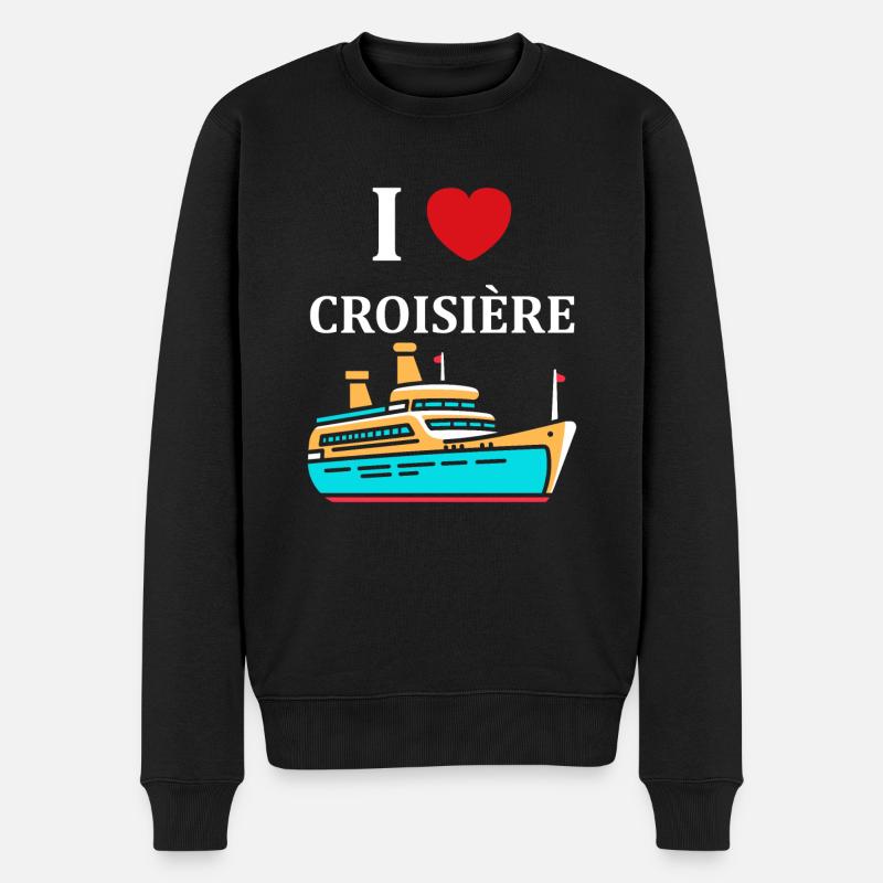 I love Croisière - Pull Premium bio Homme - noir