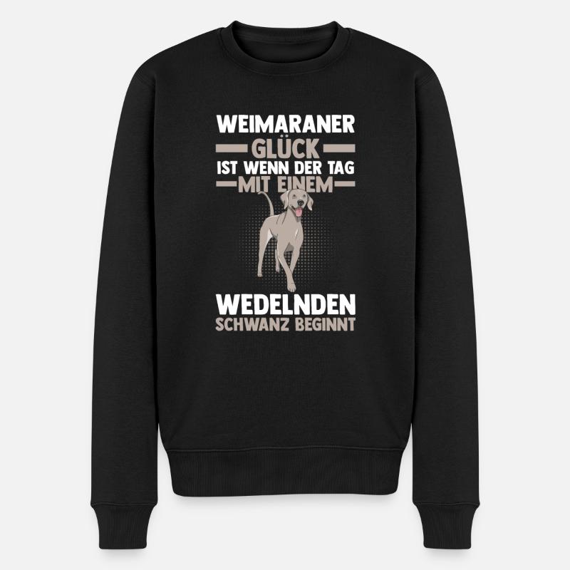 Braque de Weimar chien - Pull Premium bio Homme - noir