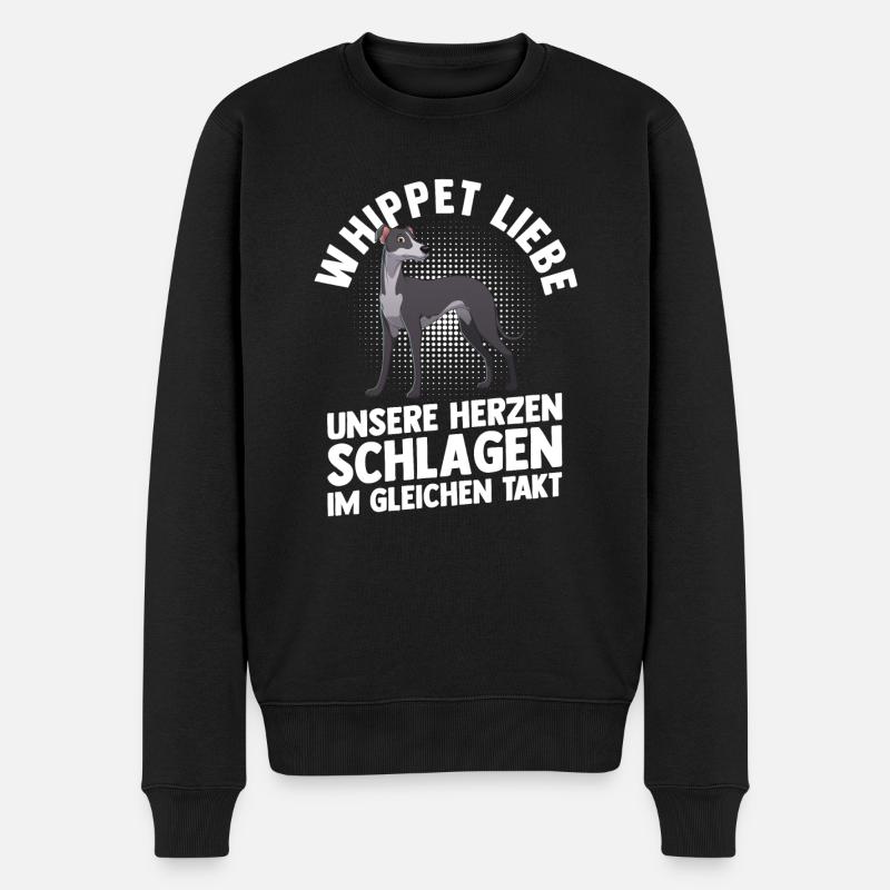 Hund Whippet - Männer Premium Bio Pullover - Schwarz