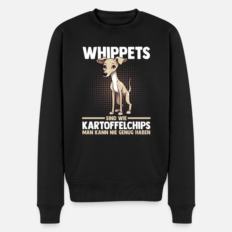 Hund Whippet - Männer Premium Bio Pullover - Schwarz