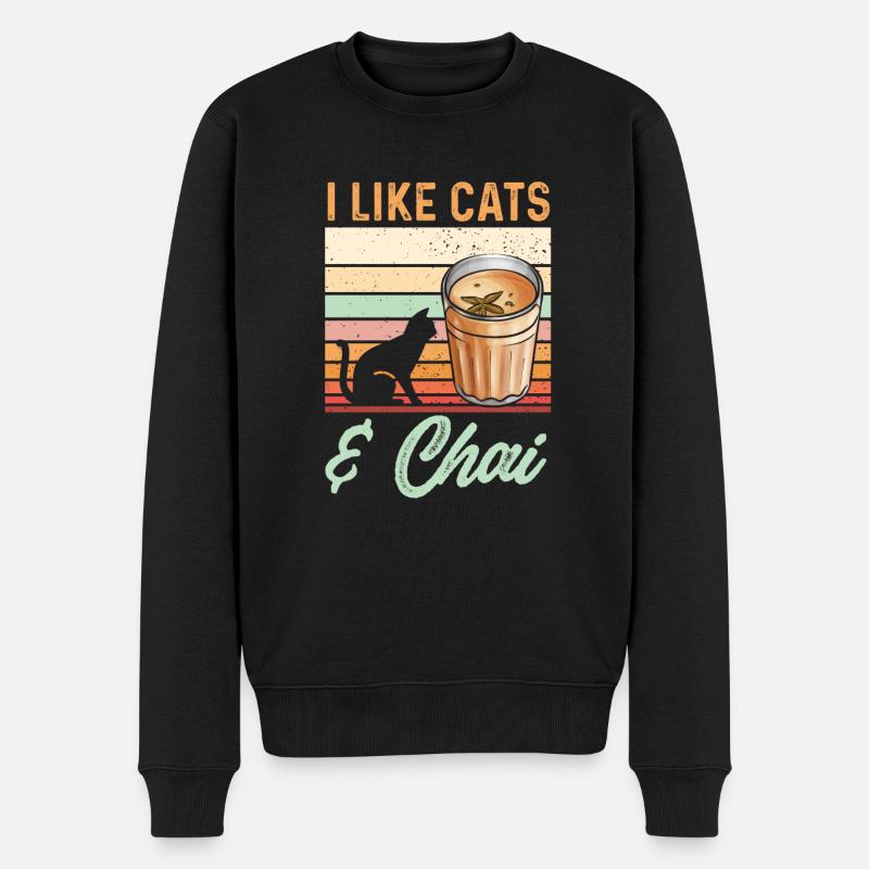 Chai Tee Masala Chai - Männer Premium Bio Pullover - Schwarz