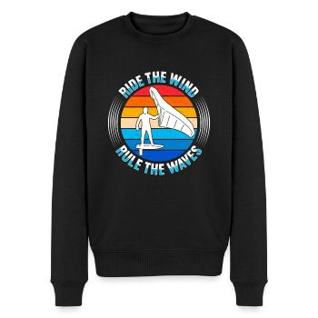 Wingsurfing Foil Wing Wing Boarding Wing Foiling - Men's Premium Organic Jumper - black - Front - Nico (187cm)