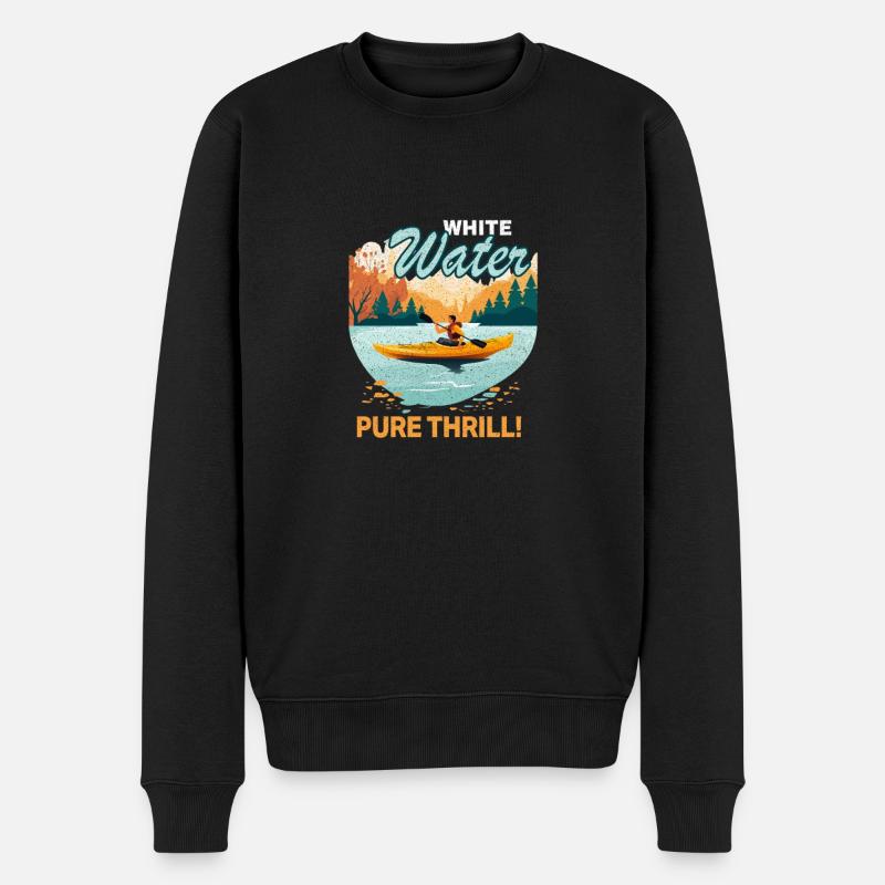 Paddelboot fahren - Männer Premium Bio Pullover - Schwarz