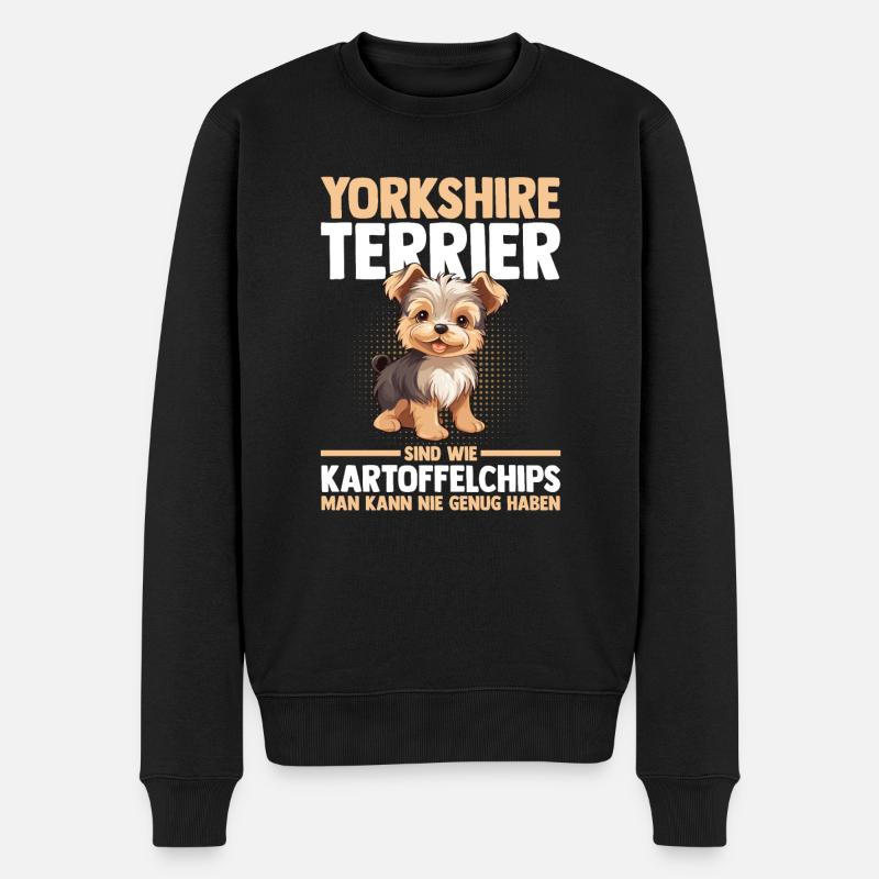 Hund Yorkshire Terrier - Männer Premium Bio Pullover - Schwarz