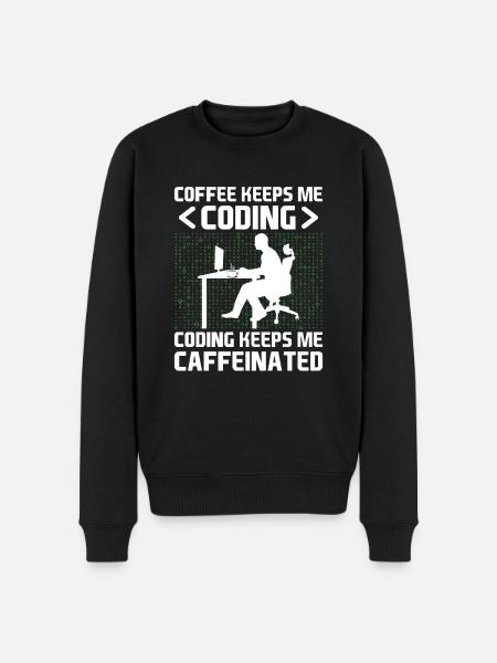Café Codage Programmeur Codeur Développeur Nerd Coff - Pull Premium bio Homme - noir