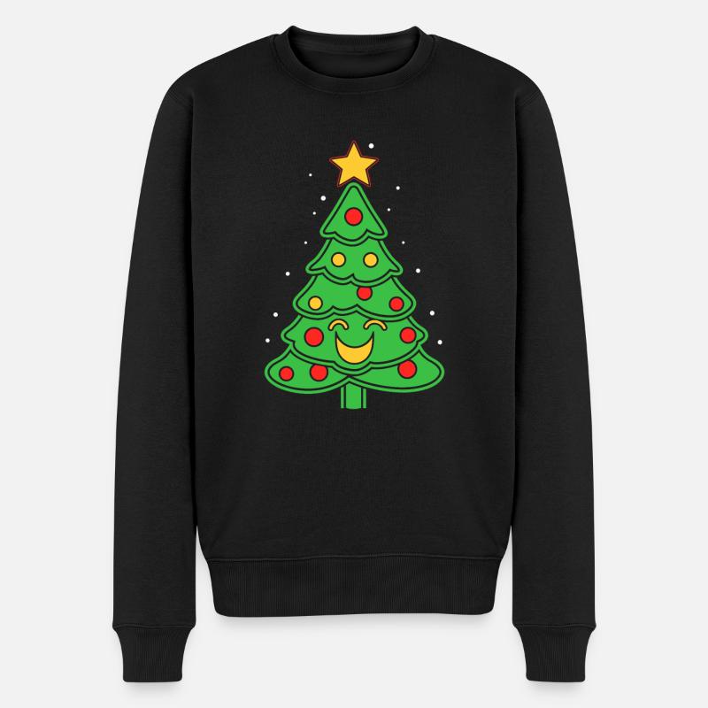 Kleiner Weihnachtsbaum - Männer Premium Bio Pullover - Schwarz
