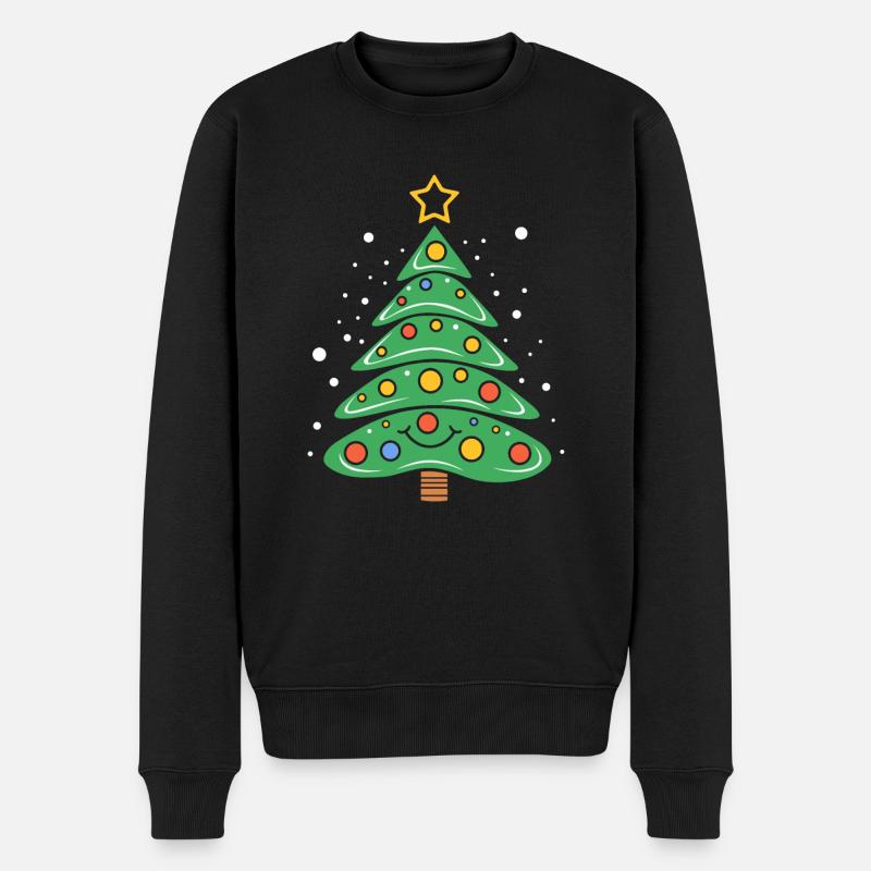 Kleiner Weihnachtsbaum - Männer Premium Bio Pullover - Schwarz