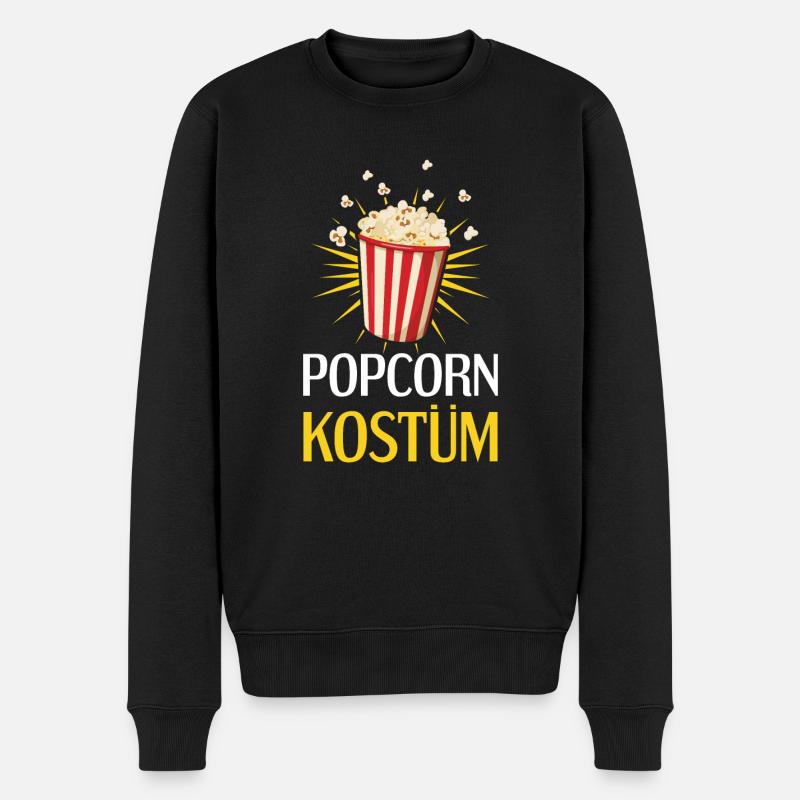 Popcorn Kostüm Alaaf Helau Rosenmontag Fasching - Männer Premium Bio Pullover - Schwarz