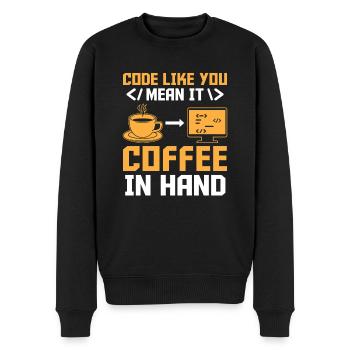 Coffee Coding Programmer Coder Developer Nerd Coff - Men's Premium Organic Jumper - black - Front - Nico (187cm)