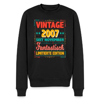 November 2007 Vintage Fantastisch 16 Jahren Mann - Männer Premium Bio Pullover - Schwarz - Vorne - Nico (187cm)