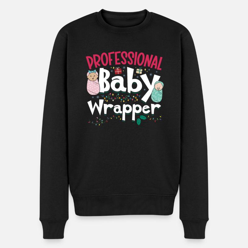 Krankenschwester Baby Entbindungsschwester - Männer Premium Bio Pullover - Schwarz