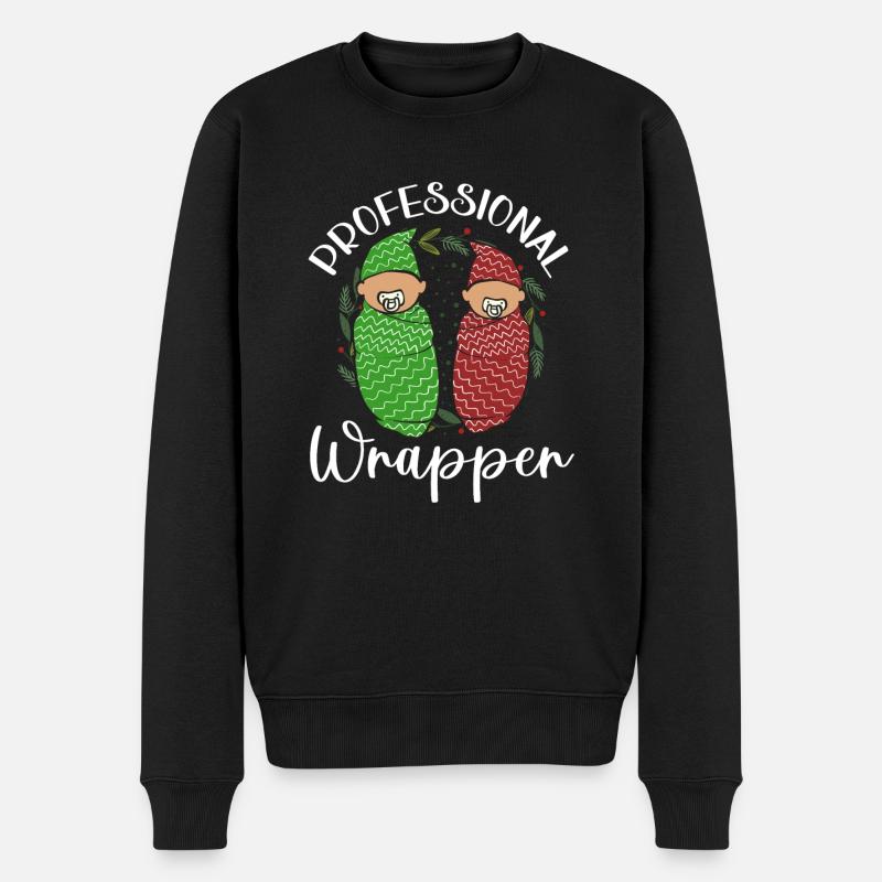 Krankenschwester Baby Entbindungsschwester - Männer Premium Bio Pullover - Schwarz
