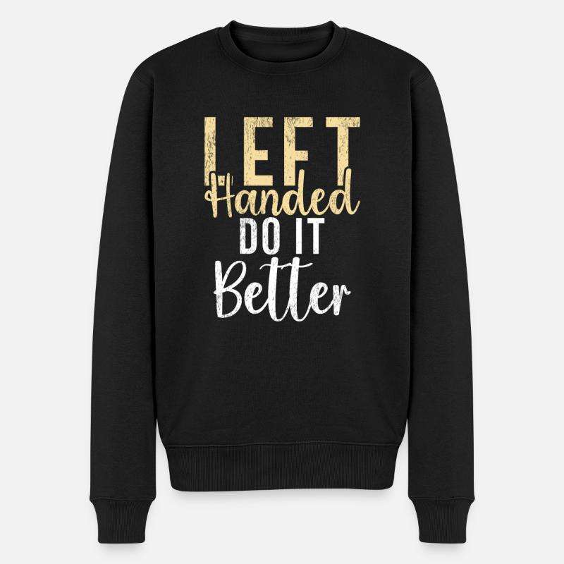 Left Handers Gifts - Männer Premium Bio Pullover - Schwarz