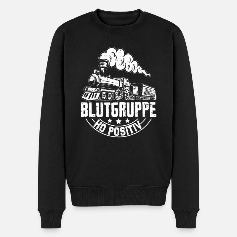 Blutgruppe H0 positiv - Männer Premium Bio Pullover - Schwarz