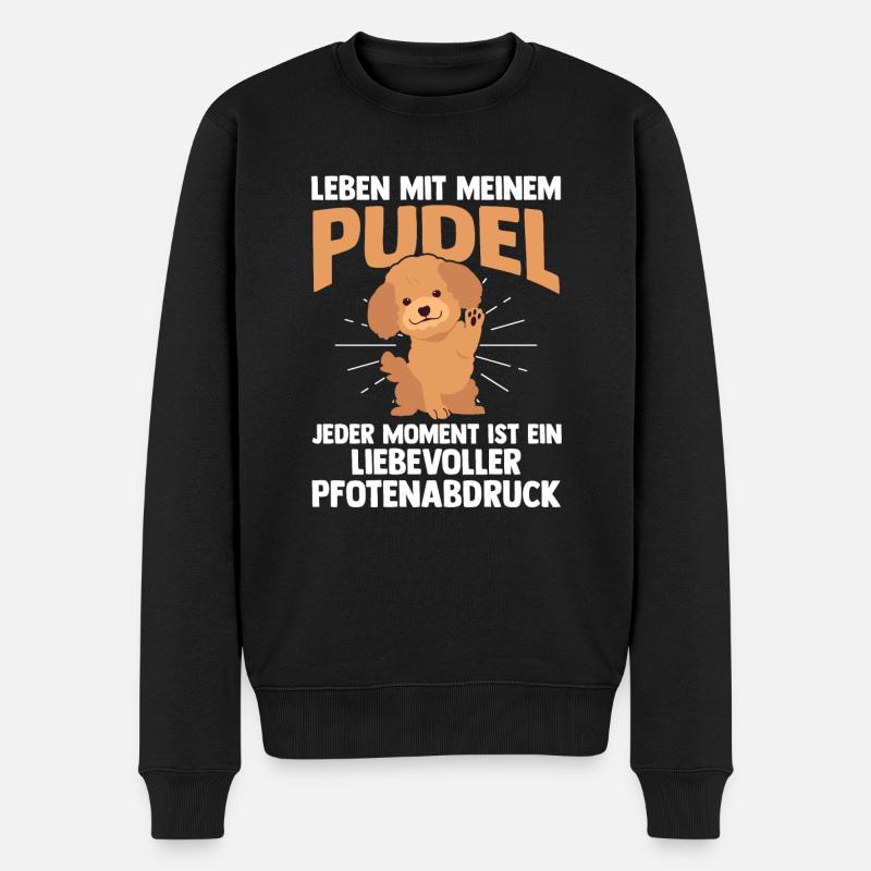 Hund Pudel - Männer Premium Bio Pullover - Schwarz