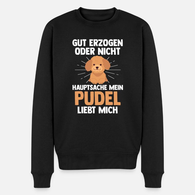 Hund Pudel - Männer Premium Bio Pullover - Schwarz