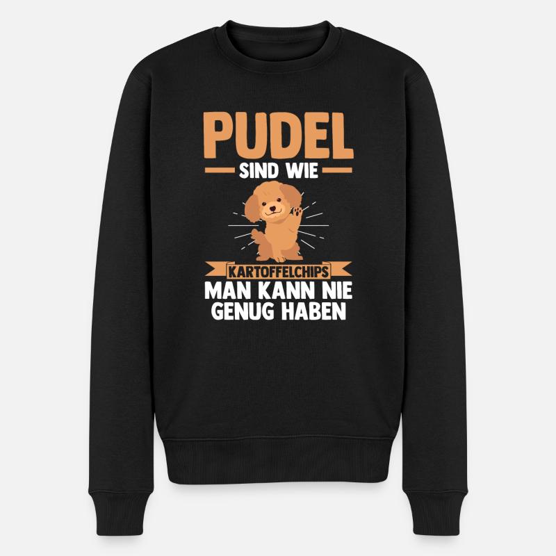 Hund Pudel - Männer Premium Bio Pullover - Schwarz