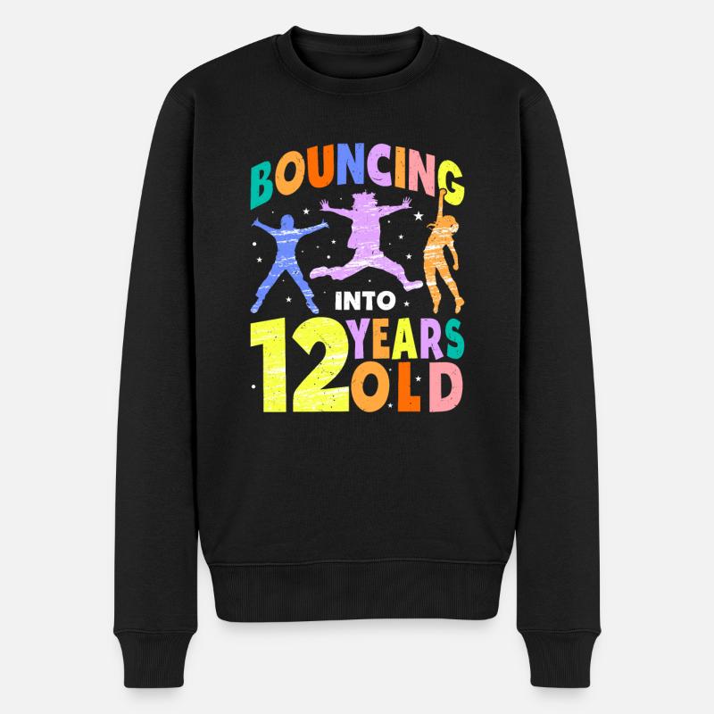 Trampolin Lover 8. Geburtstag Party Springen - Männer Premium Bio Pullover - Schwarz