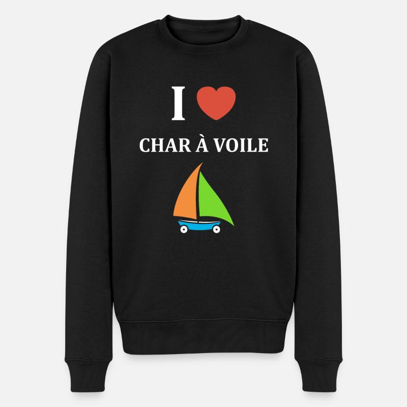 Humour Char à voile - Pull Premium bio Homme - noir