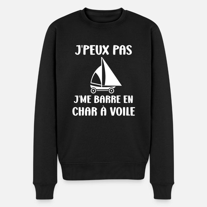 Humour Char à voile - Pull Premium bio Homme - noir