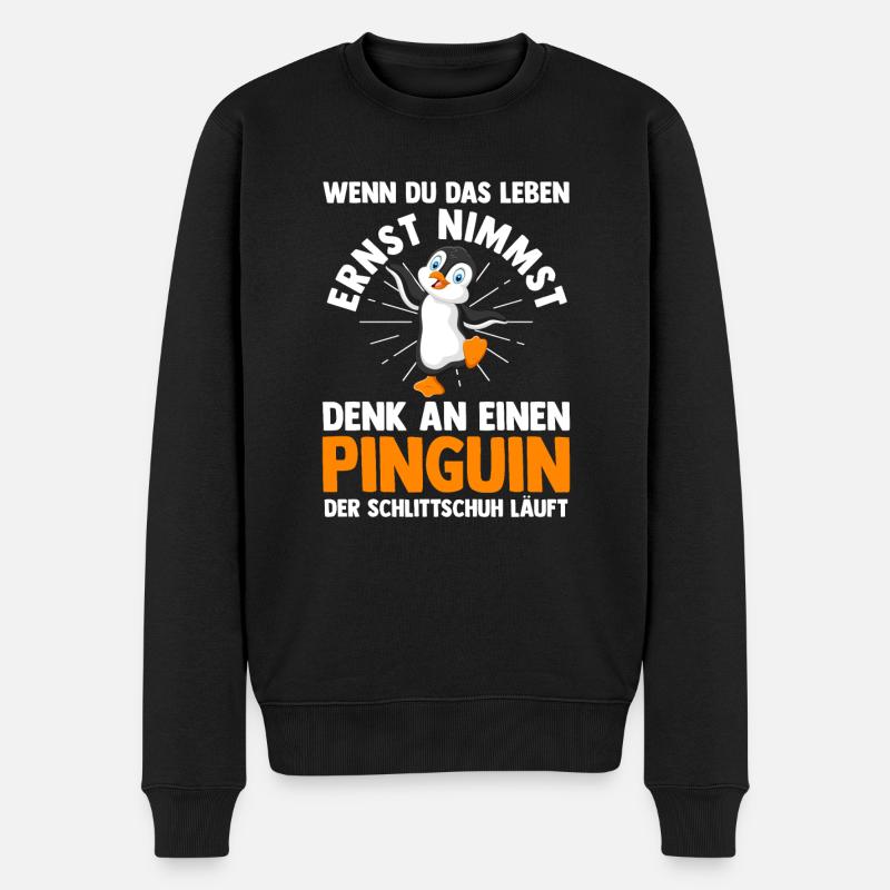 Pingouin de café - Pull Premium bio Homme - noir