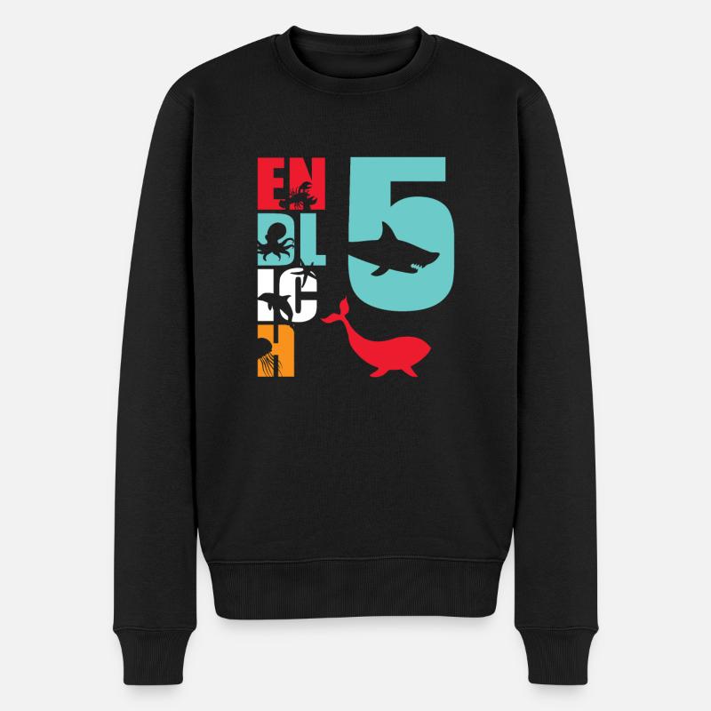 Enfin 5 poissons-requins - Pull Premium bio Homme - noir