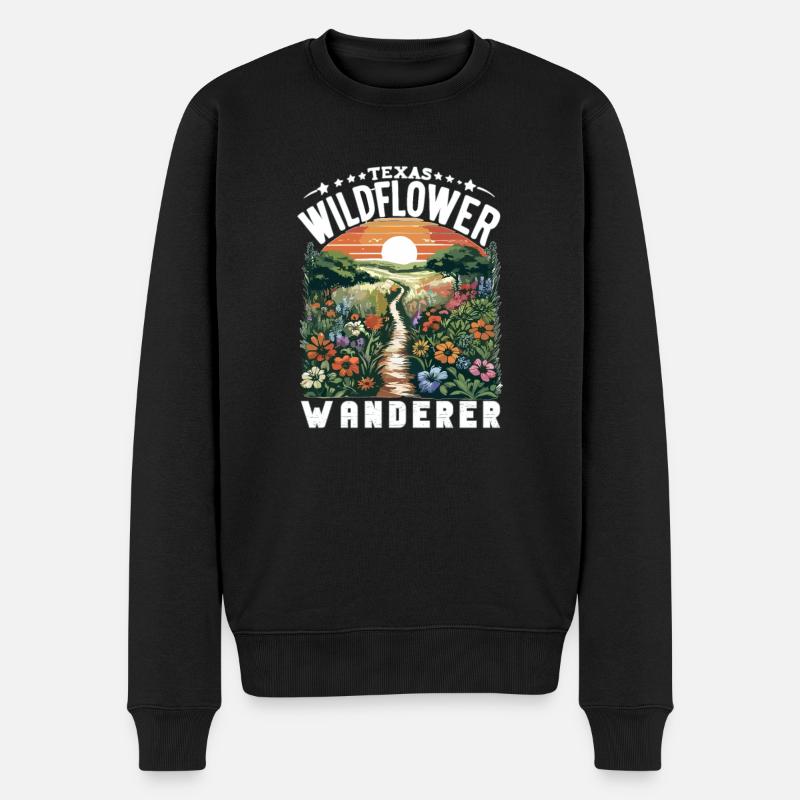 Texas Wildblumen Saison Felder Blumen Texas - Männer Premium Bio Pullover - Schwarz
