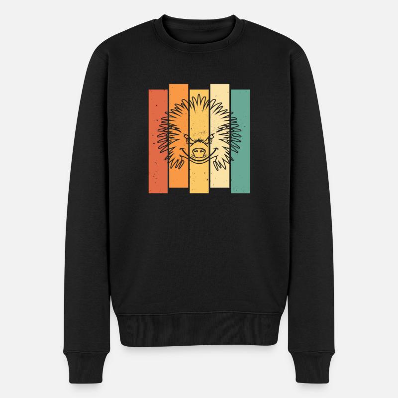 Stachelschwein - Männer Premium Bio Pullover - Schwarz