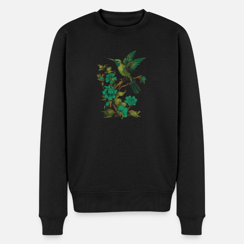 Kolibri - Männer Premium Bio Pullover - Schwarz