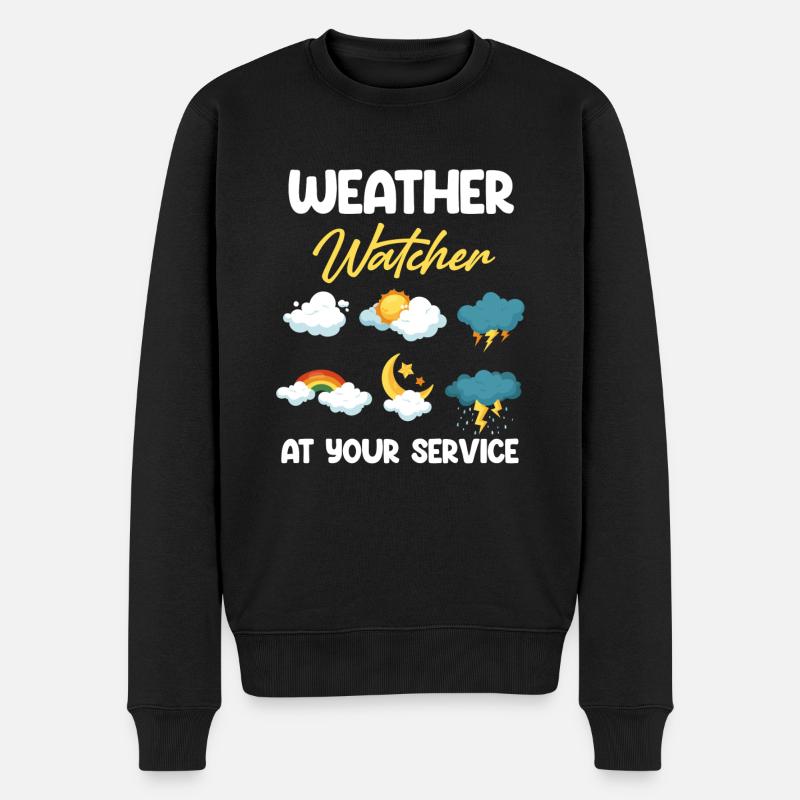 Wetterbeobachter Zu Ihren Diensten Lustiger - Männer Premium Bio Pullover - Schwarz