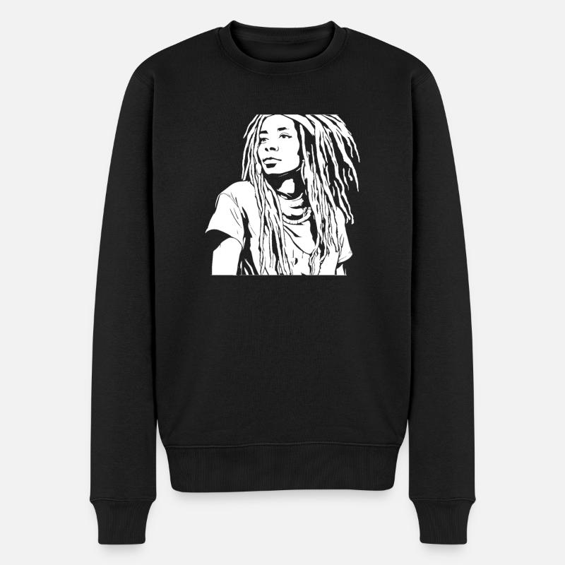 Rasta Haare Dreadlocks Dreads - Männer Premium Bio Pullover - Schwarz