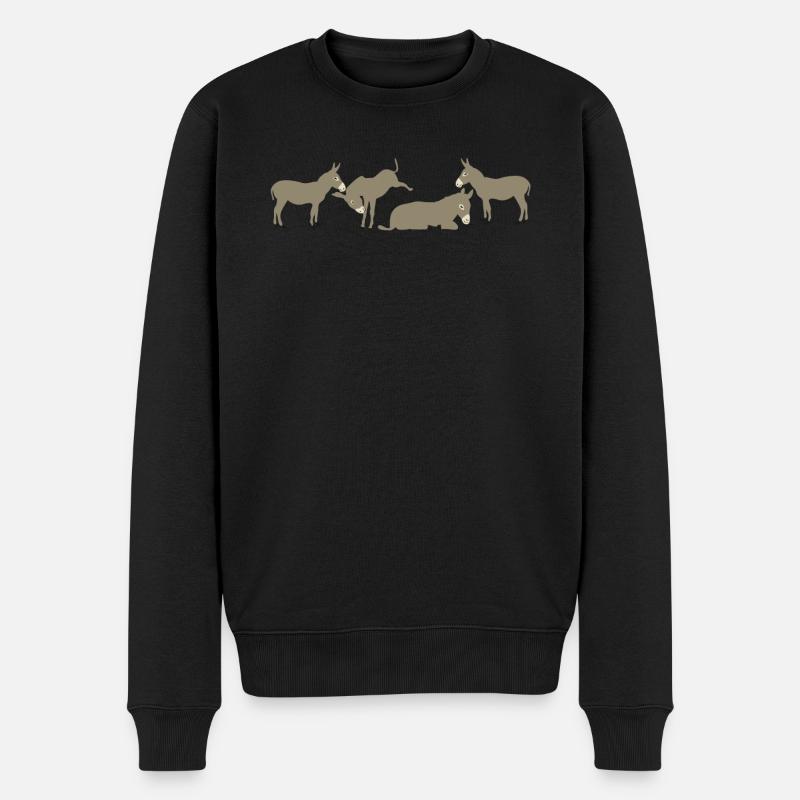 Donkeys - Männer Premium Bio Pullover - Schwarz