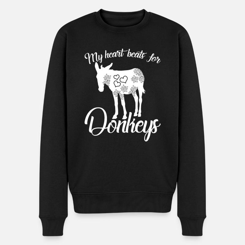 Donkeys Donkey - Männer Premium Bio Pullover - Schwarz