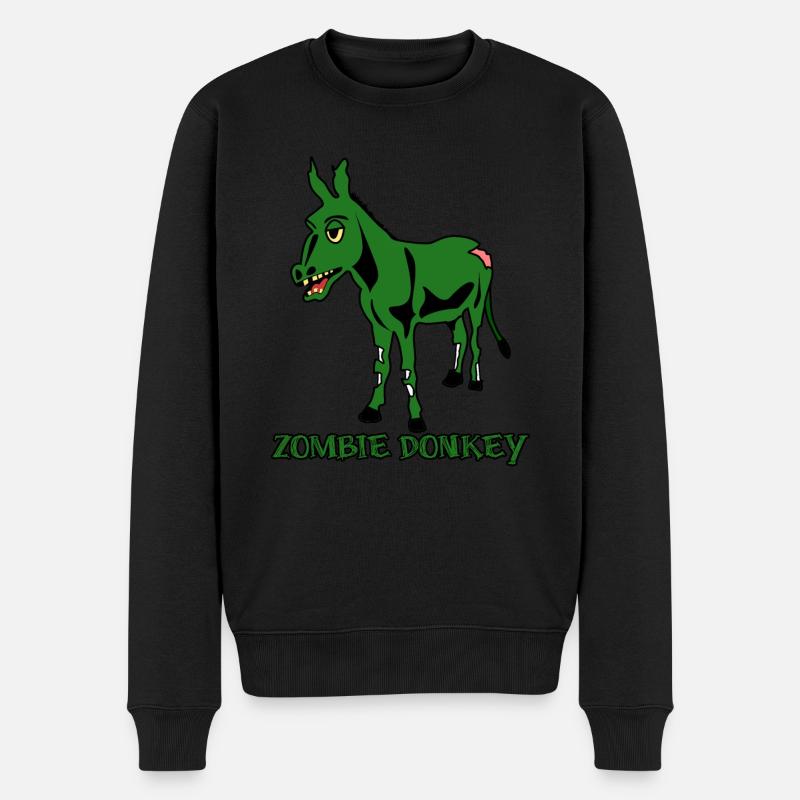 Zombie Donkey - Männer Premium Bio Pullover - Schwarz