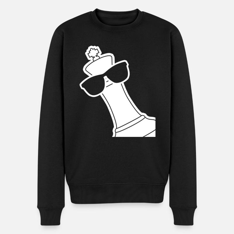 Chess pieces King with Sunglasses - Männer Premium Bio Pullover - Schwarz