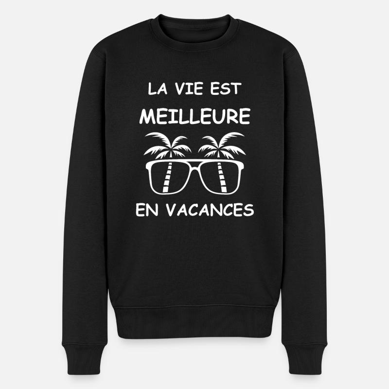je suis en vacances - Pull Premium bio Homme - noir