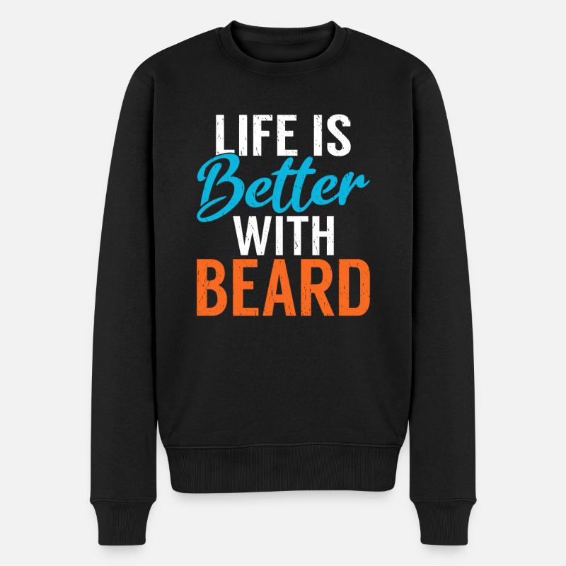 Giftidea Beard Men - Men's Premium Organic Jumper - black