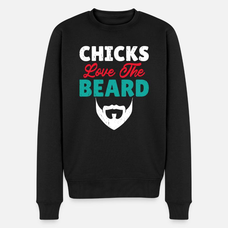 Giftidea Beard Men - Männer Premium Bio Pullover - Schwarz