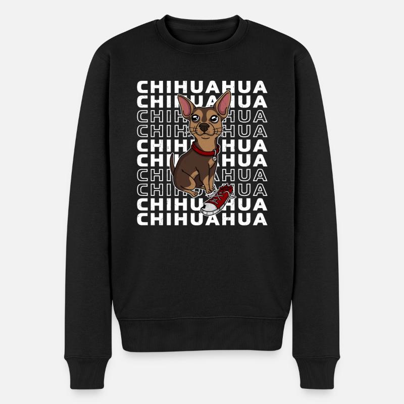 Chihuahua Hund Sneaker - Männer Premium Bio Pullover - Schwarz
