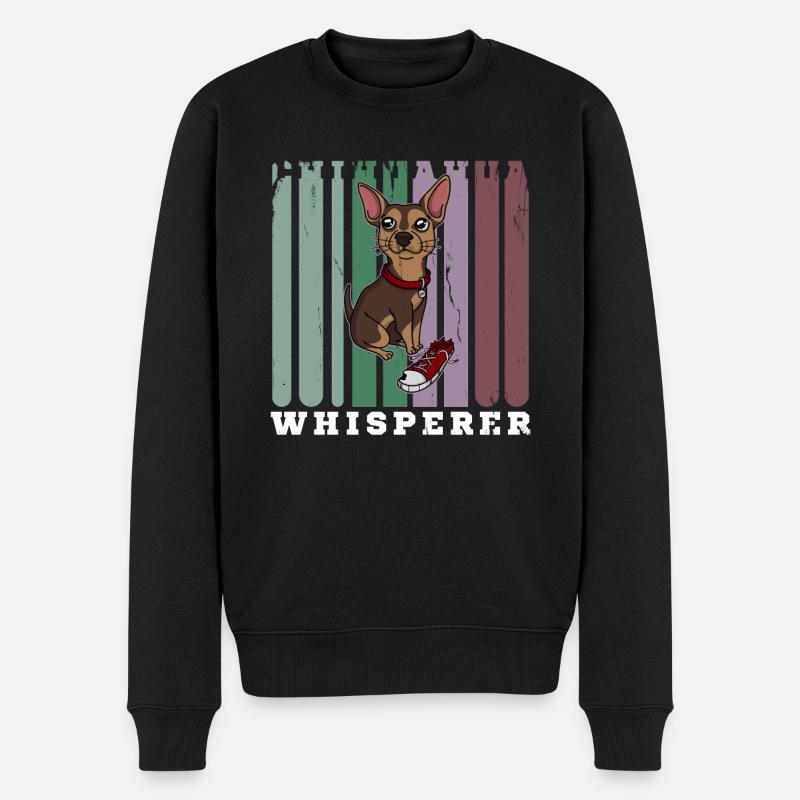 Flüsterer Chihuahua Hund - Männer Premium Bio Pullover - Schwarz