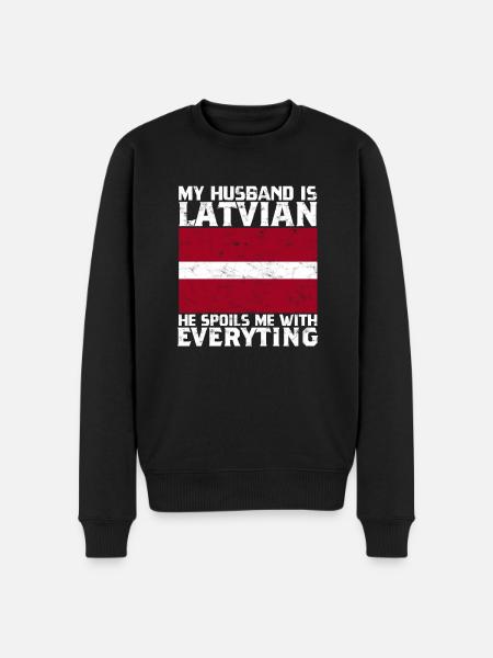 Lettland Lettin Lette - Männer Premium Bio Pullover - Schwarz