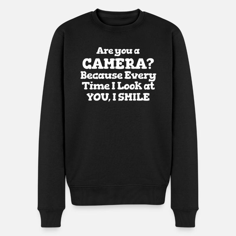Sind Sie Eine Kamera? Lustig Cheesy Anmachspruch - Männer Premium Bio Pullover - Schwarz